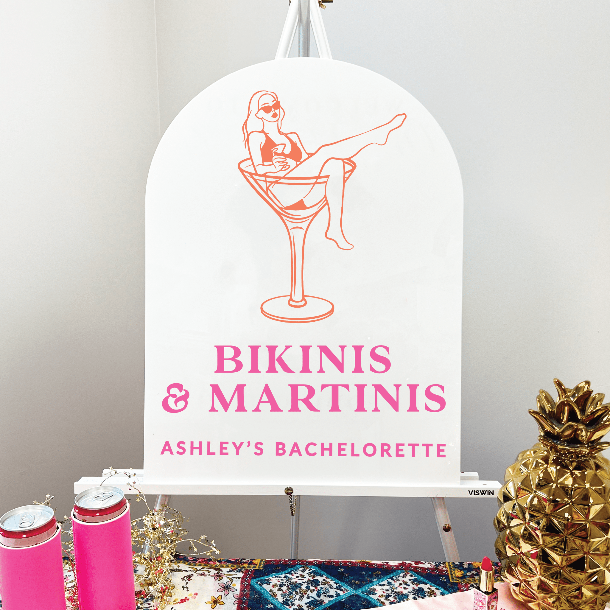 Bikinis and Martinis Bachelorette Sign - Bachelorette Sign