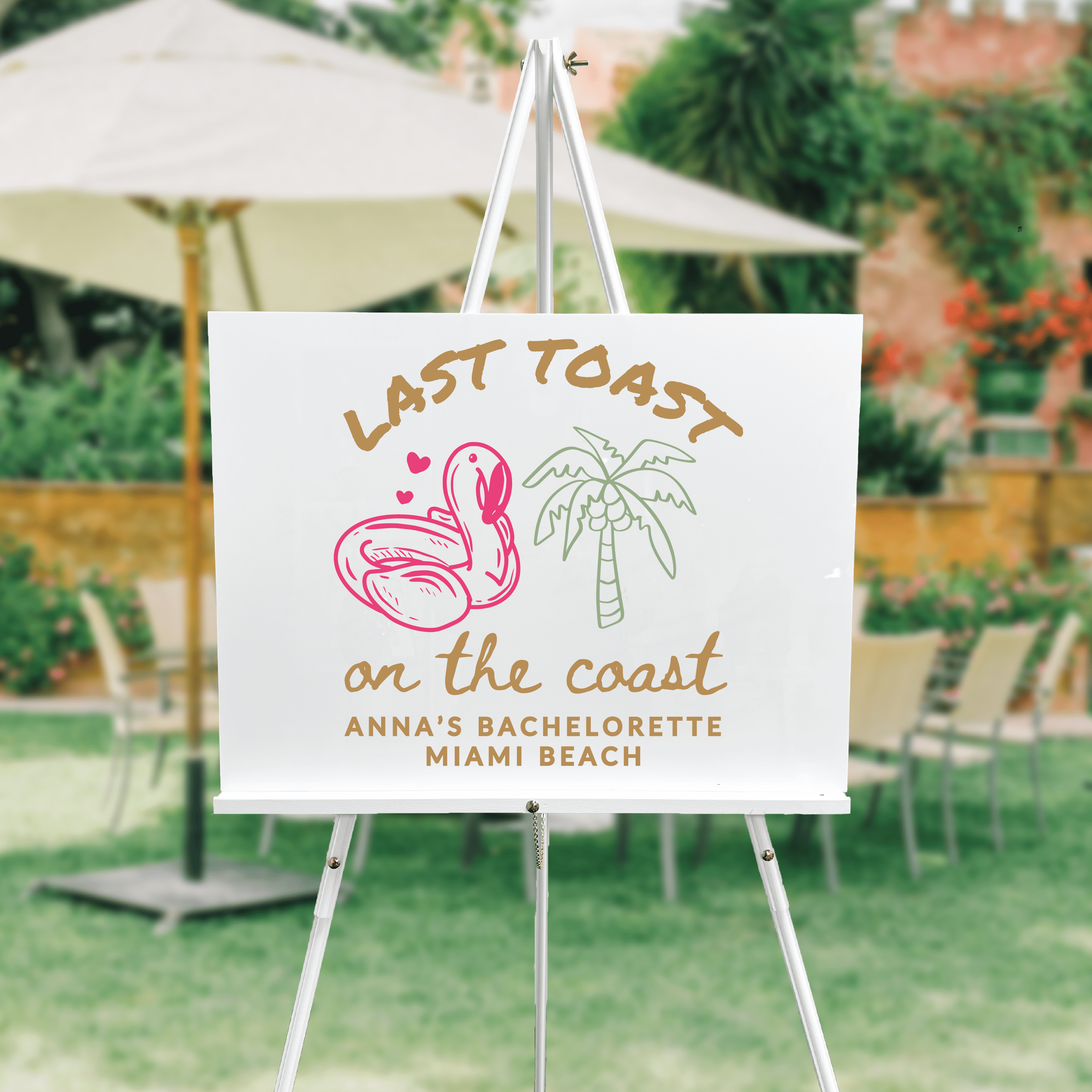 Last Toast on The Coast Acrylic Bachelorette Sign - Bachelorette Sign