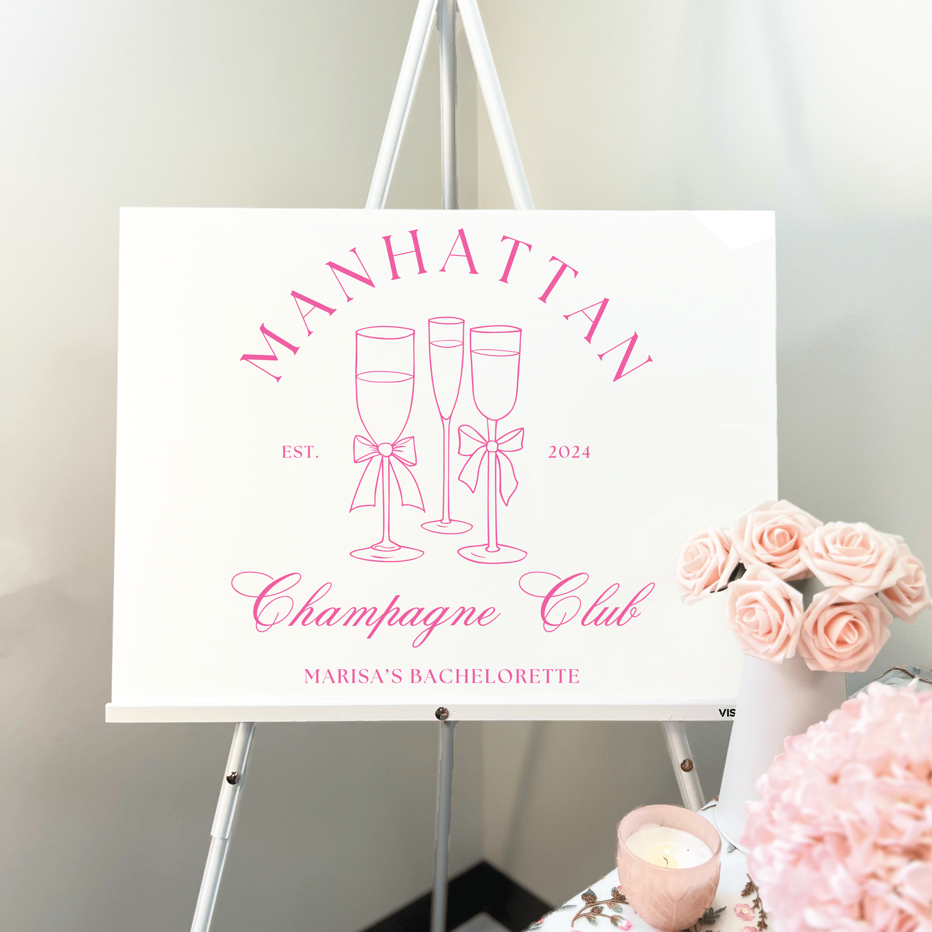 Champagne Club Acrylic Bachelorette Sign - Bachelorette Sign