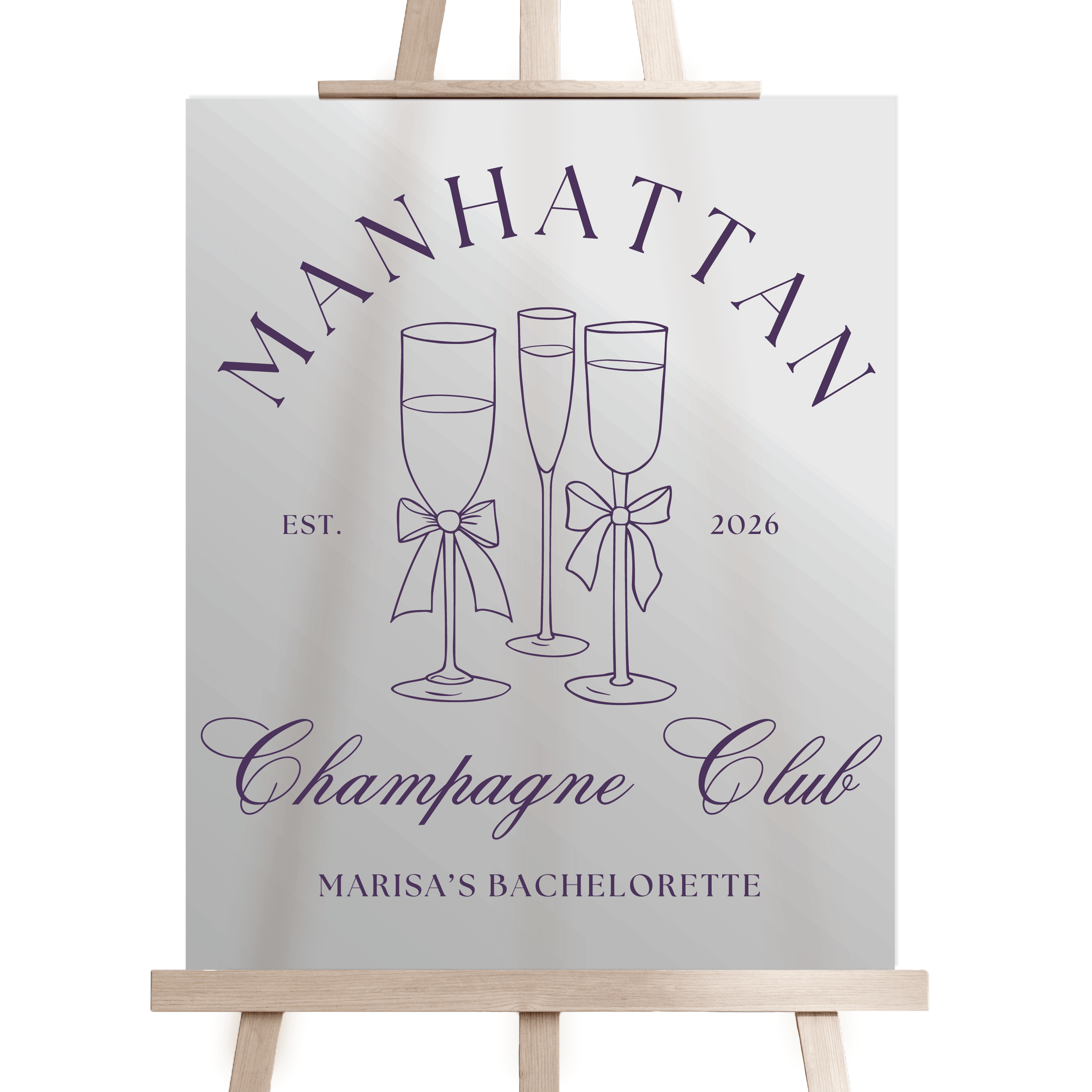 Champagne Club Acrylic Bachelorette Sign - Bachelorette Sign