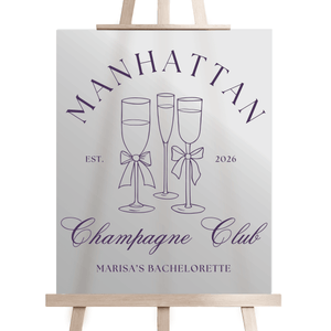 Champagne Club Acrylic Bachelorette Sign