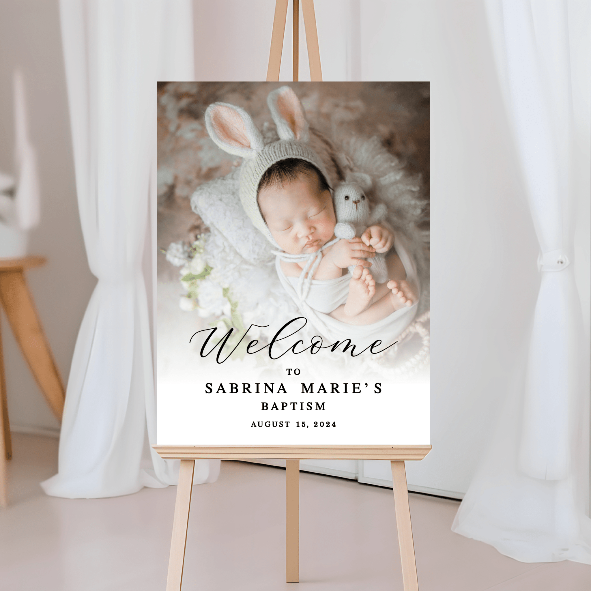 Custom Photo Baptism Welcome Sign - Welcome Sign