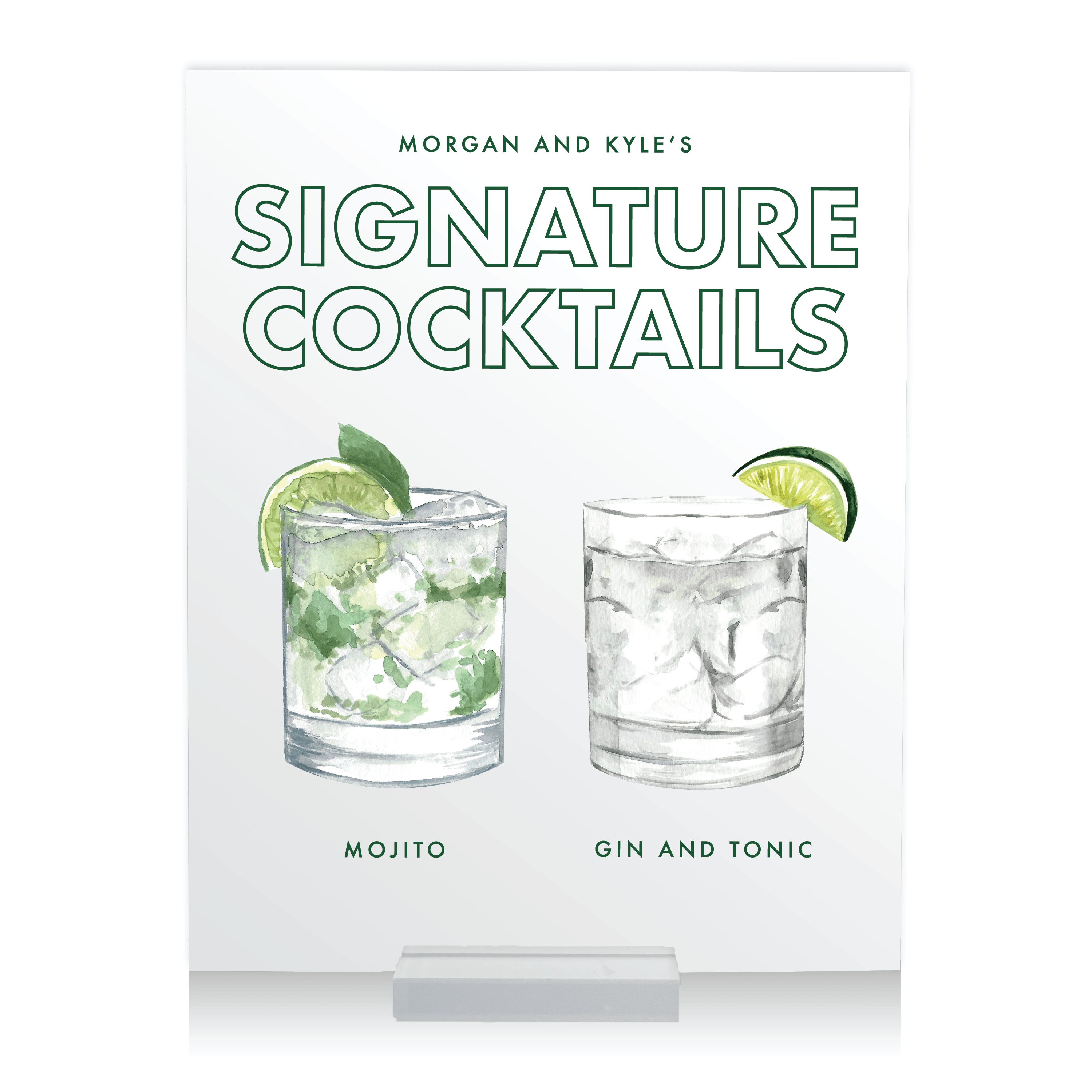 Signature Drinks Wedding Bar Sign - Bar Menu