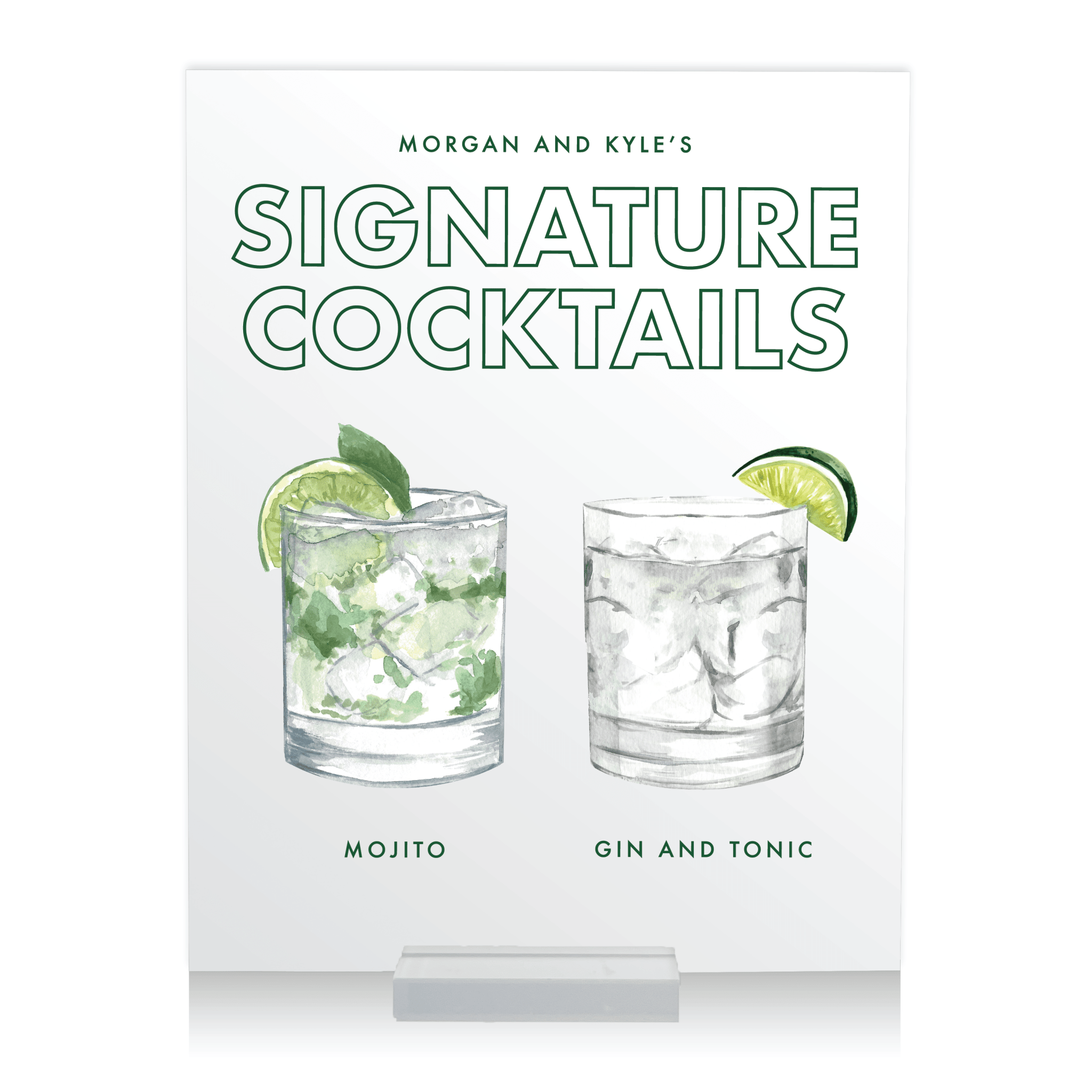 Signature Drinks Wedding Bar Sign - Bar Menu