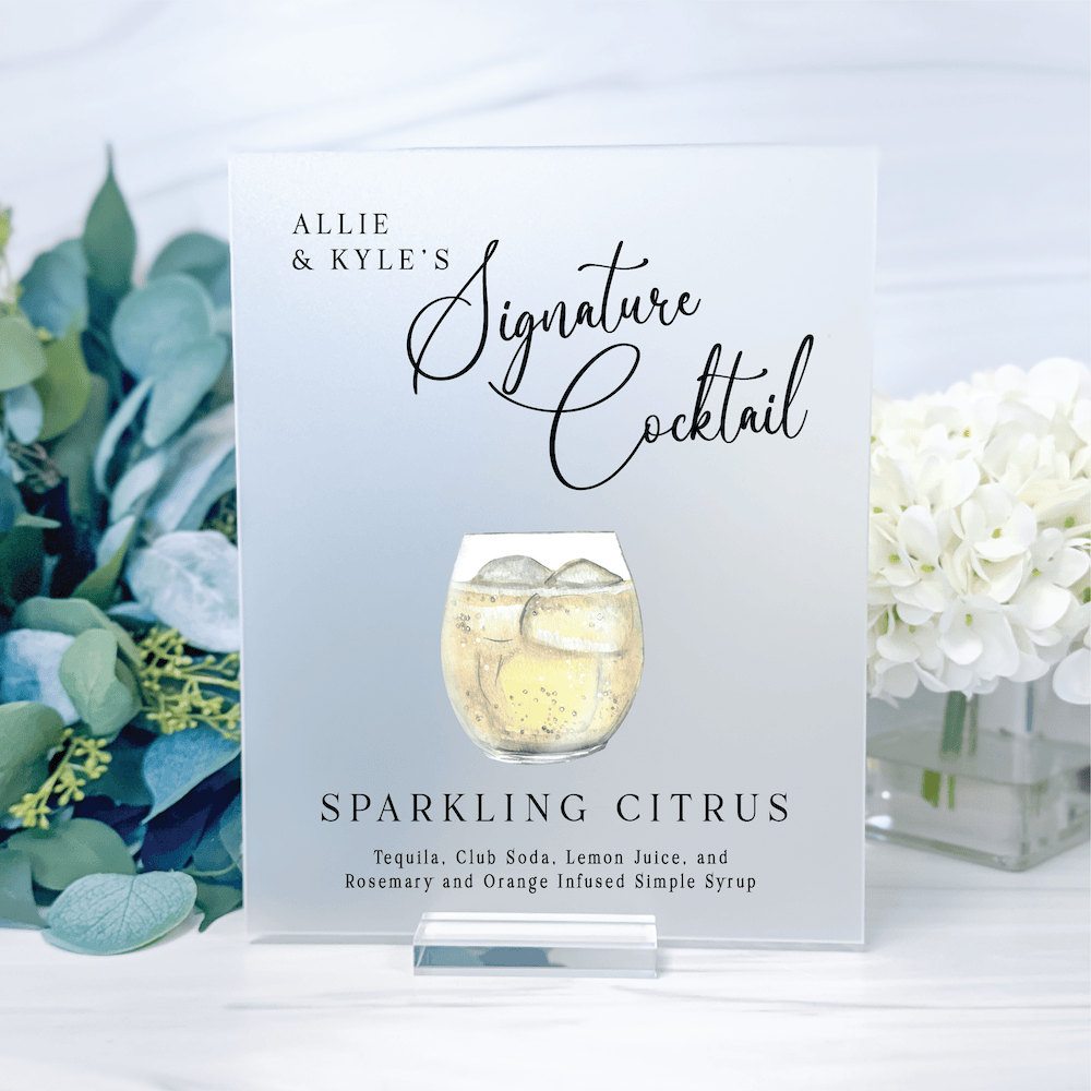 Signature Drink Wedding Bar Menu