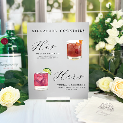 Signature Cocktail Menu - His and Hers