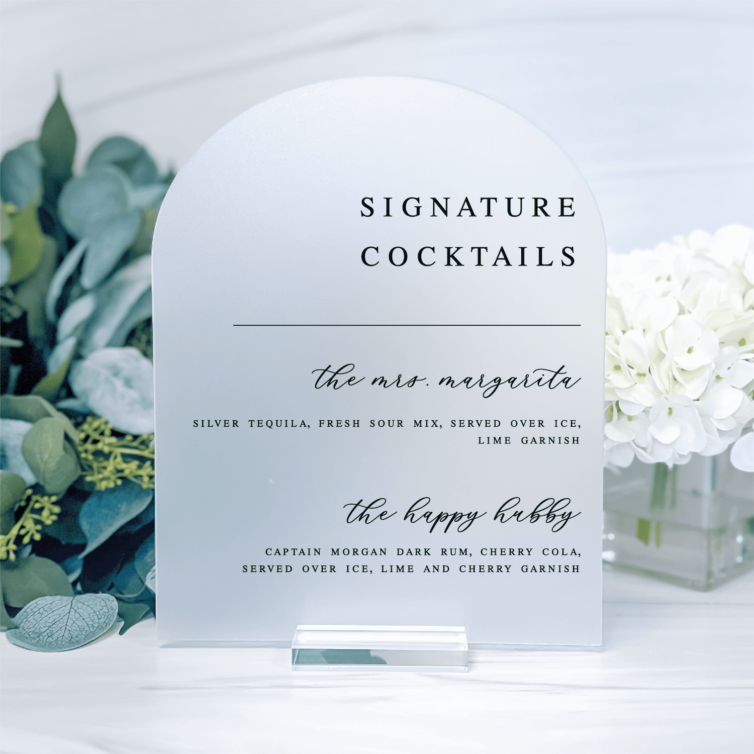 Signature Cocktails Acrylic Bar Sign