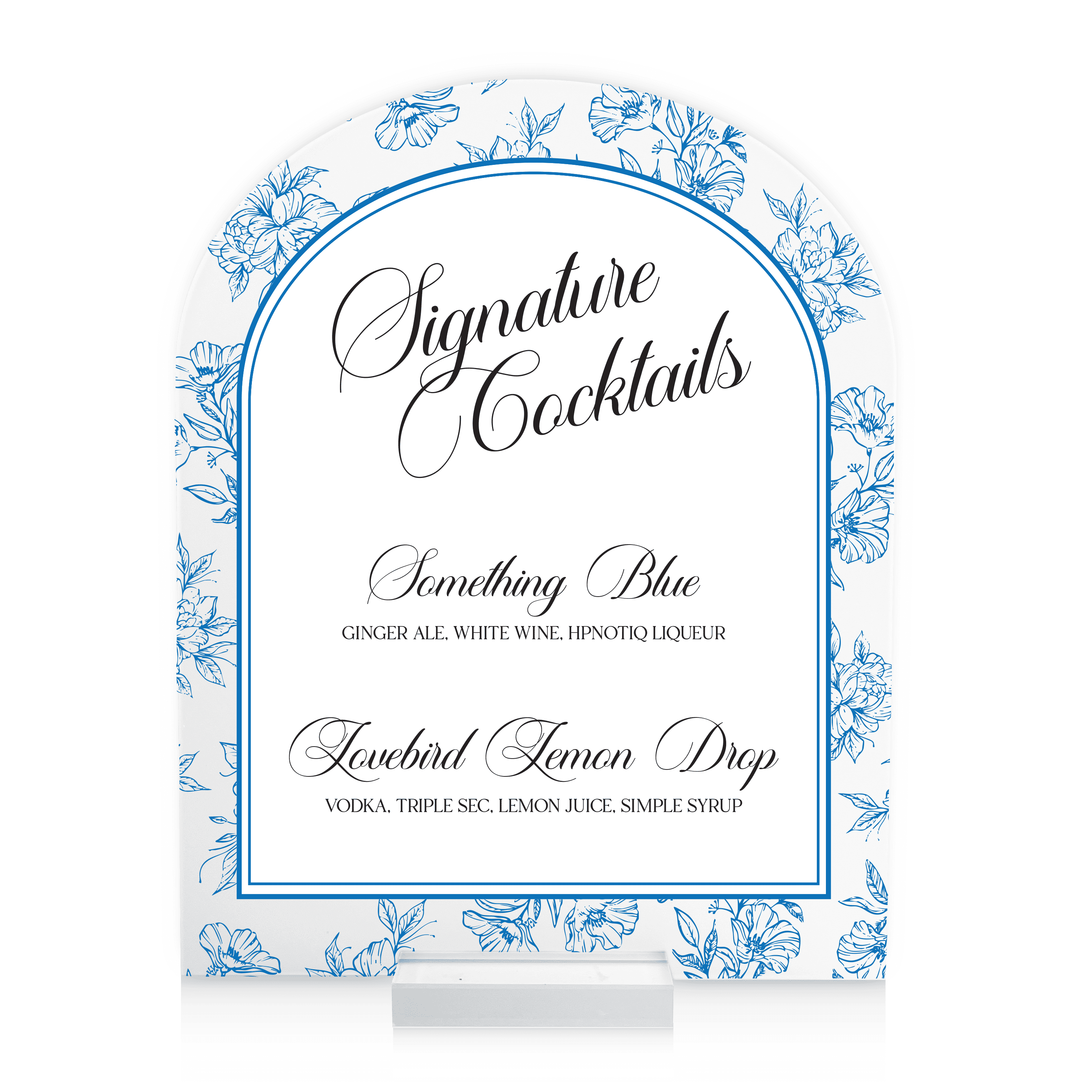 Signature Cocktail Elegant Floral Sign
