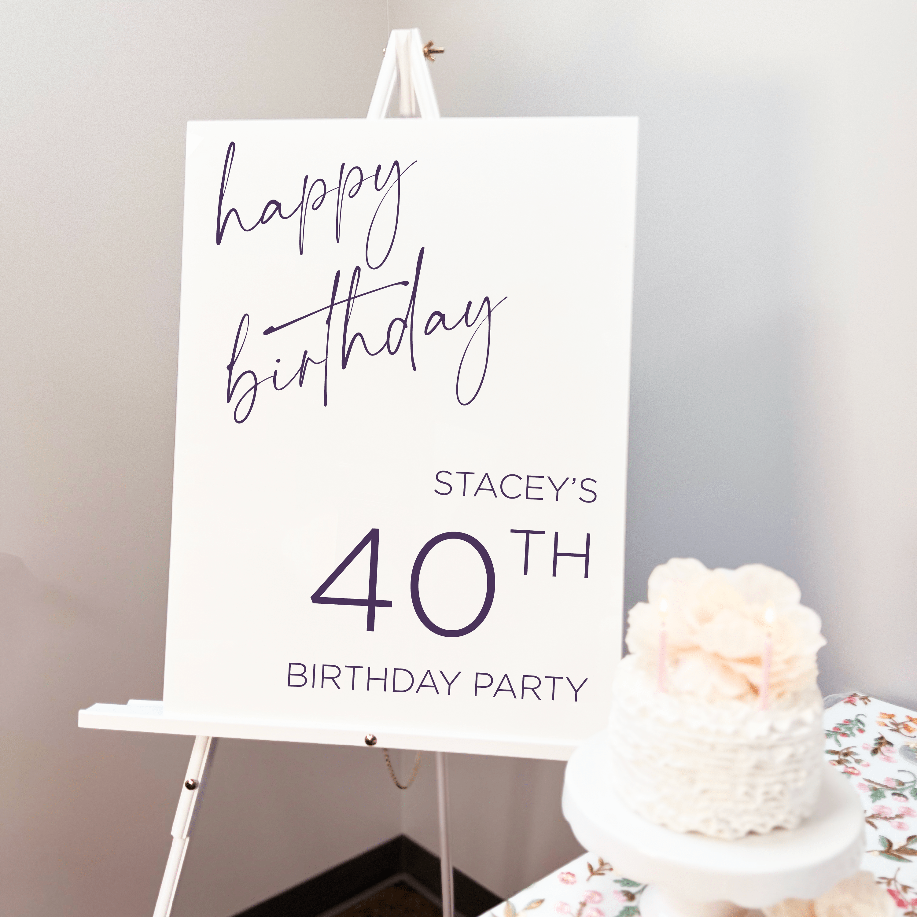 Modern Birthday Acrylic Sign - Welcome Sign