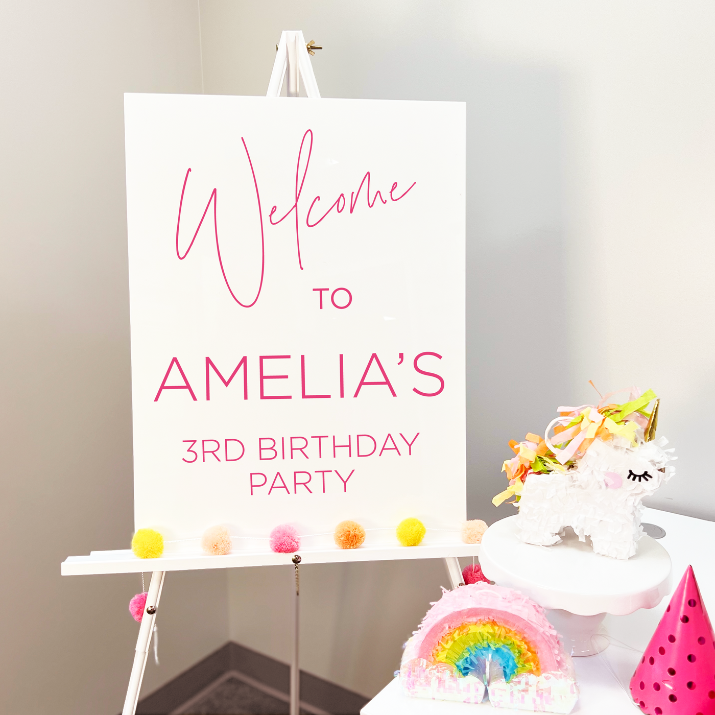 Kid's Birthday Party Welcome Sign