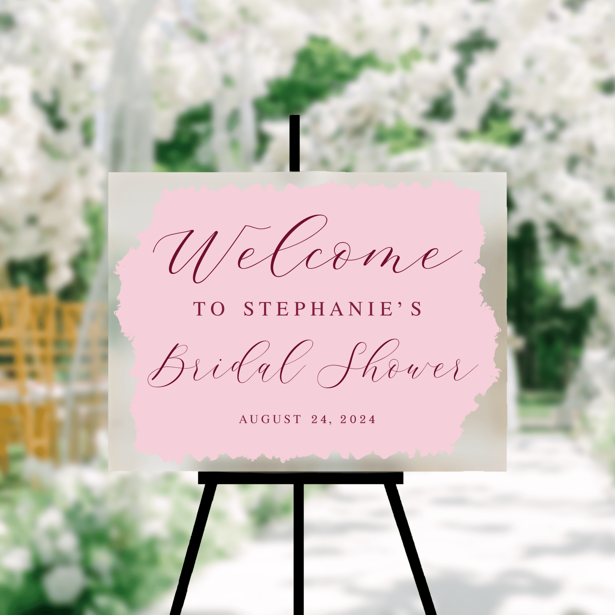 Brush Effect Acrylic Bridal Shower Sign - Welcome Sign