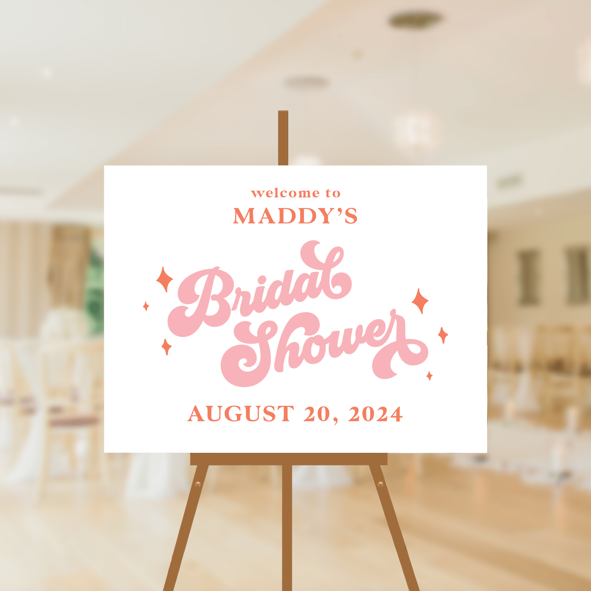 Retro Sparkle Acrylic Bridal Shower Sign - Welcome Sign