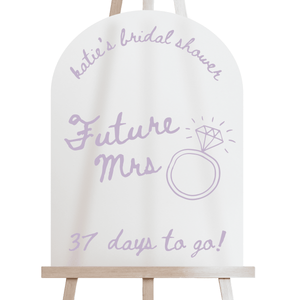 Future Mrs with Ring Bridal Shower Welcome Sign