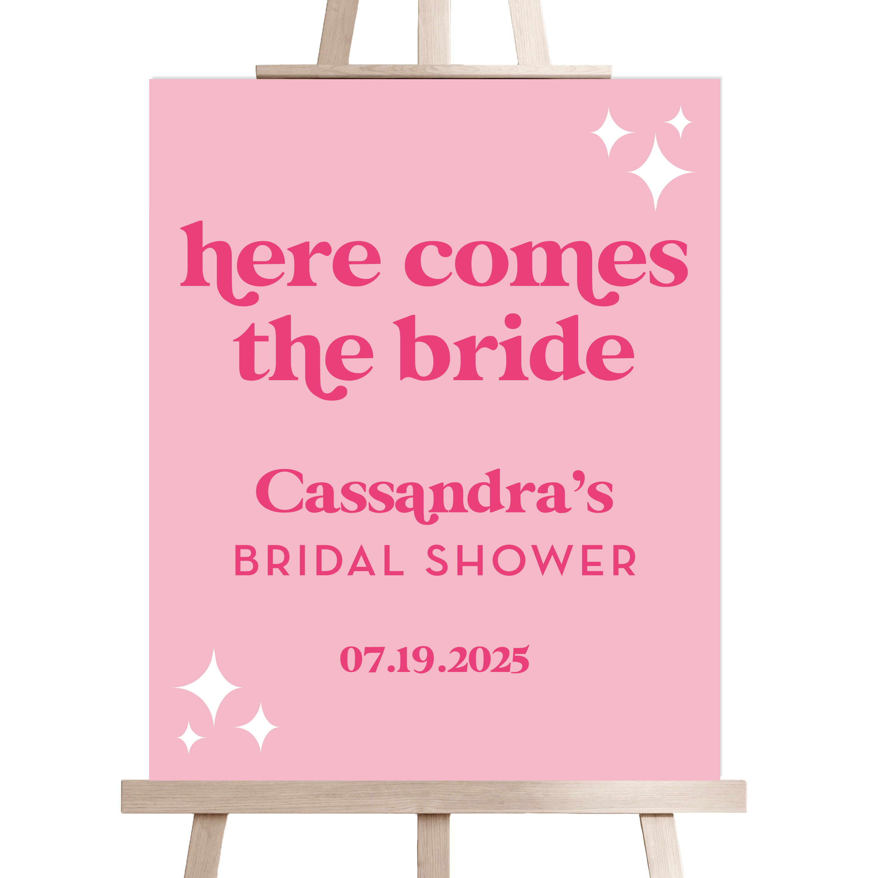 Here Comes the Bride Bridal Shower Welcome Sign - Welcome Sign
