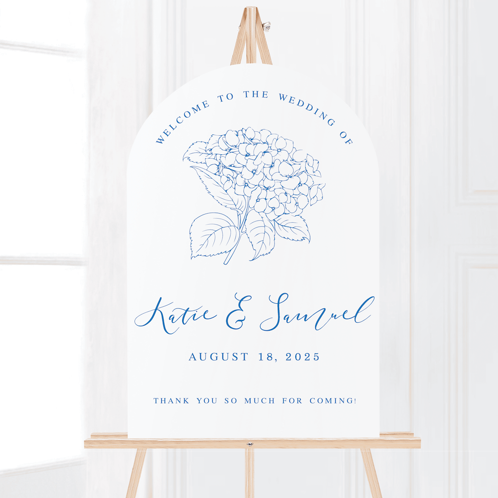 Summer Hydrangea Wedding Welcome Sign - Welcome Sign