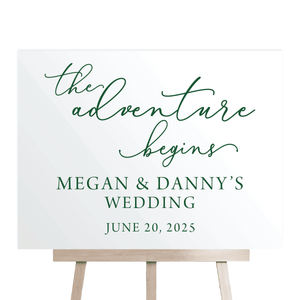 The Adventure Begins Wedding Welcome Sign