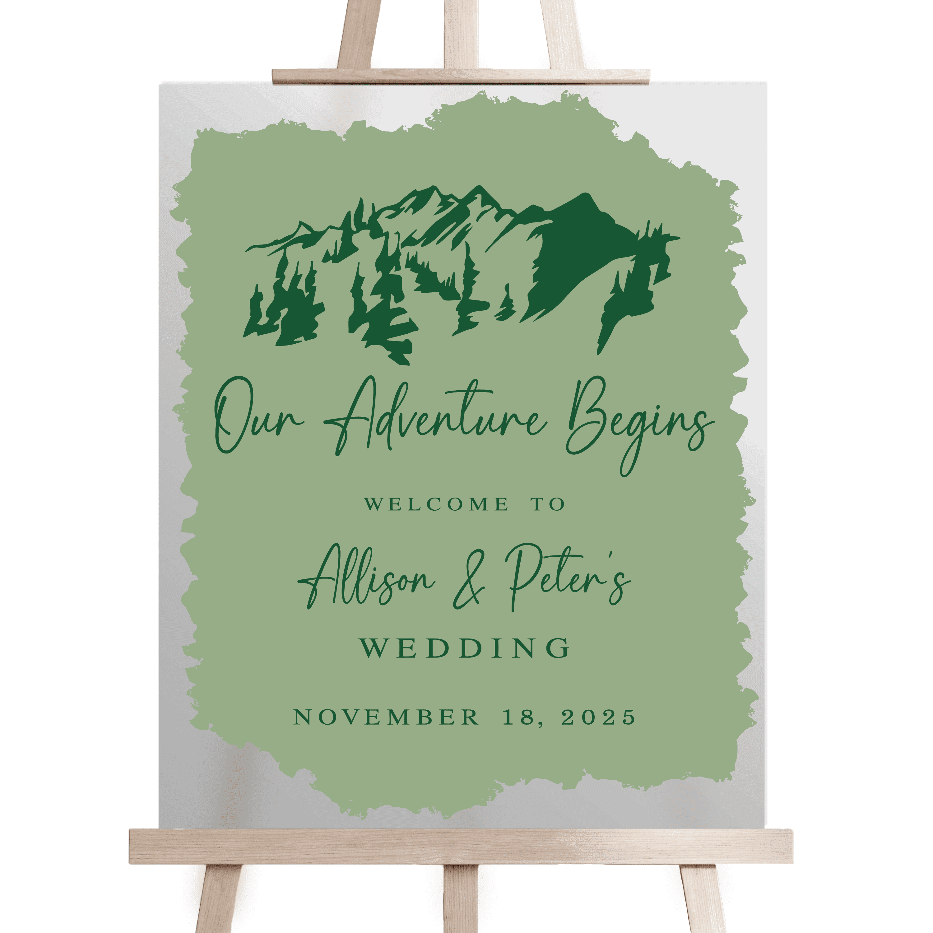 Our Adventure Begins Wedding Welcome Sign - Welcome Sign