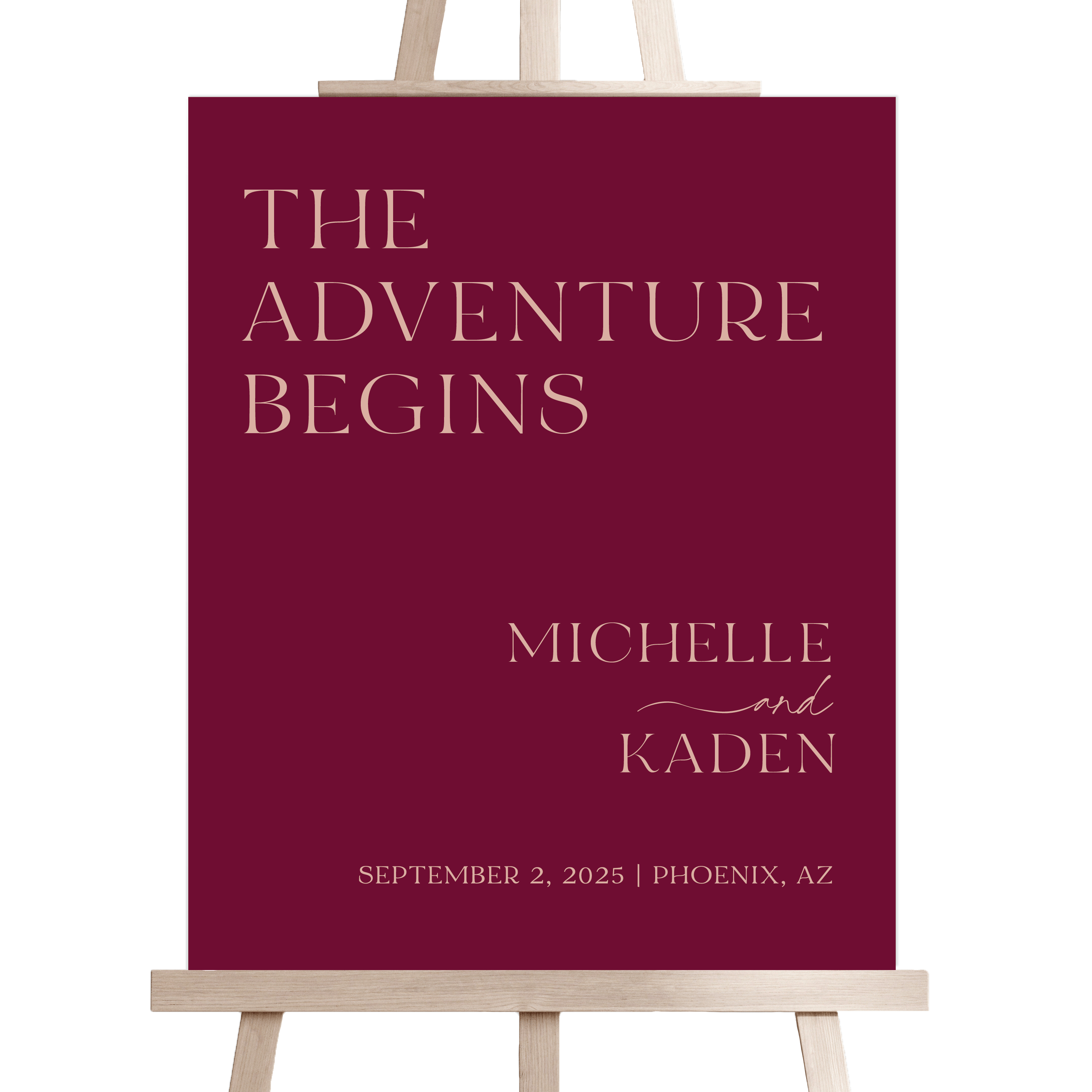 The Adventure Begins Wedding Welcome Sign - Welcome Sign
