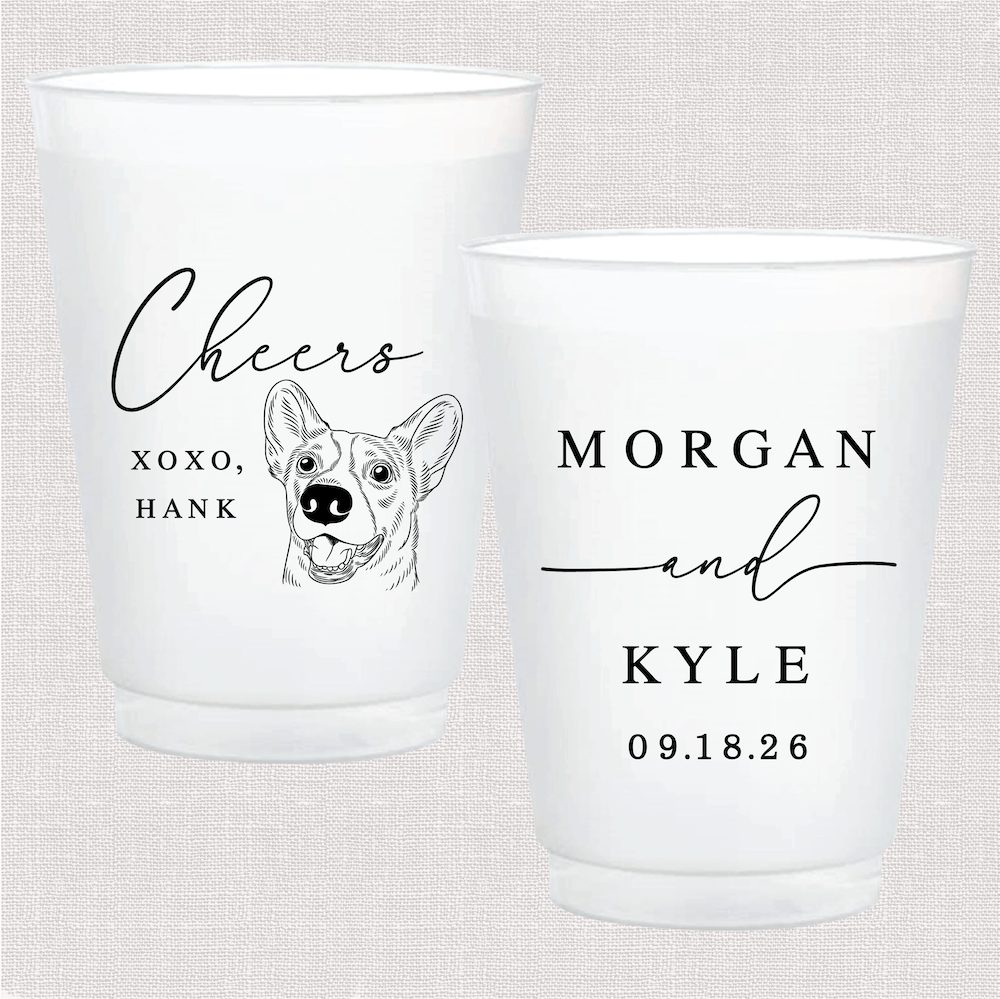 Cheers Custom Pet Frosted Cups for Wedding Receptions