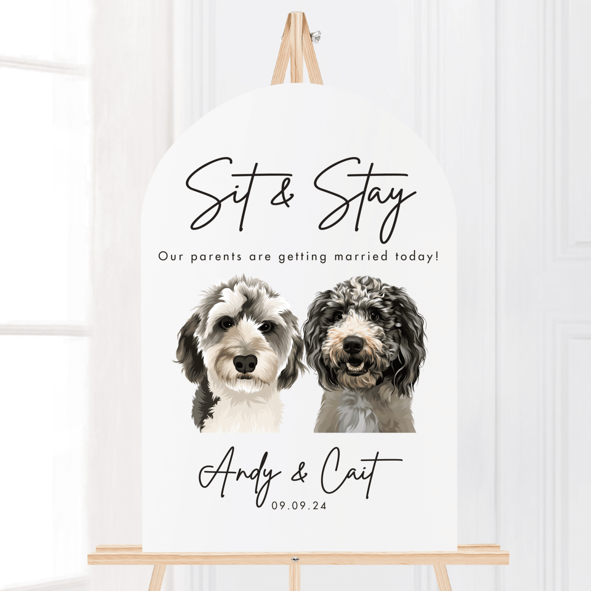 Sit & Stay Pet Welcome Sign - Portrait - Welcome Sign