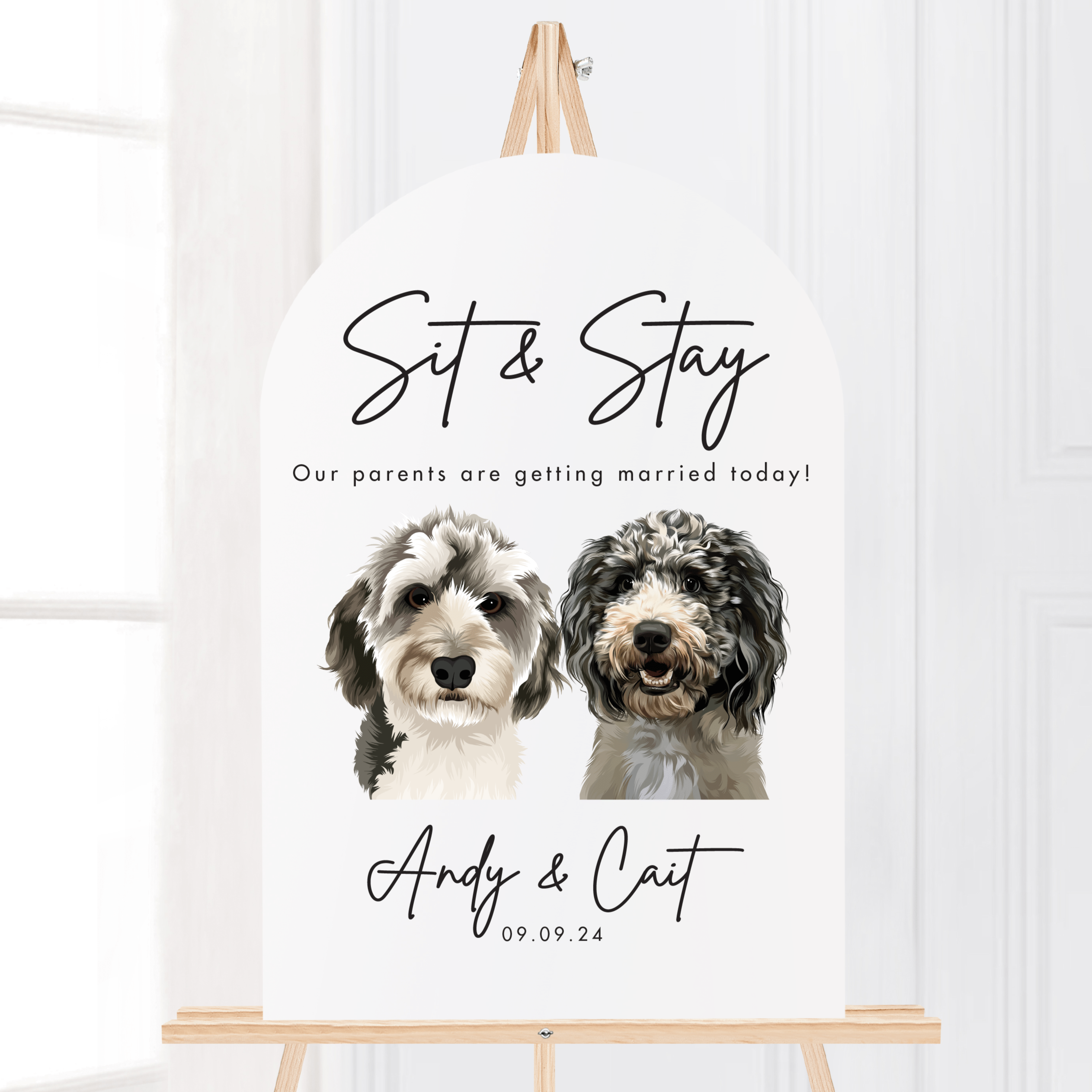 Sit & Stay Pet Welcome Sign - Portrait - Welcome Sign
