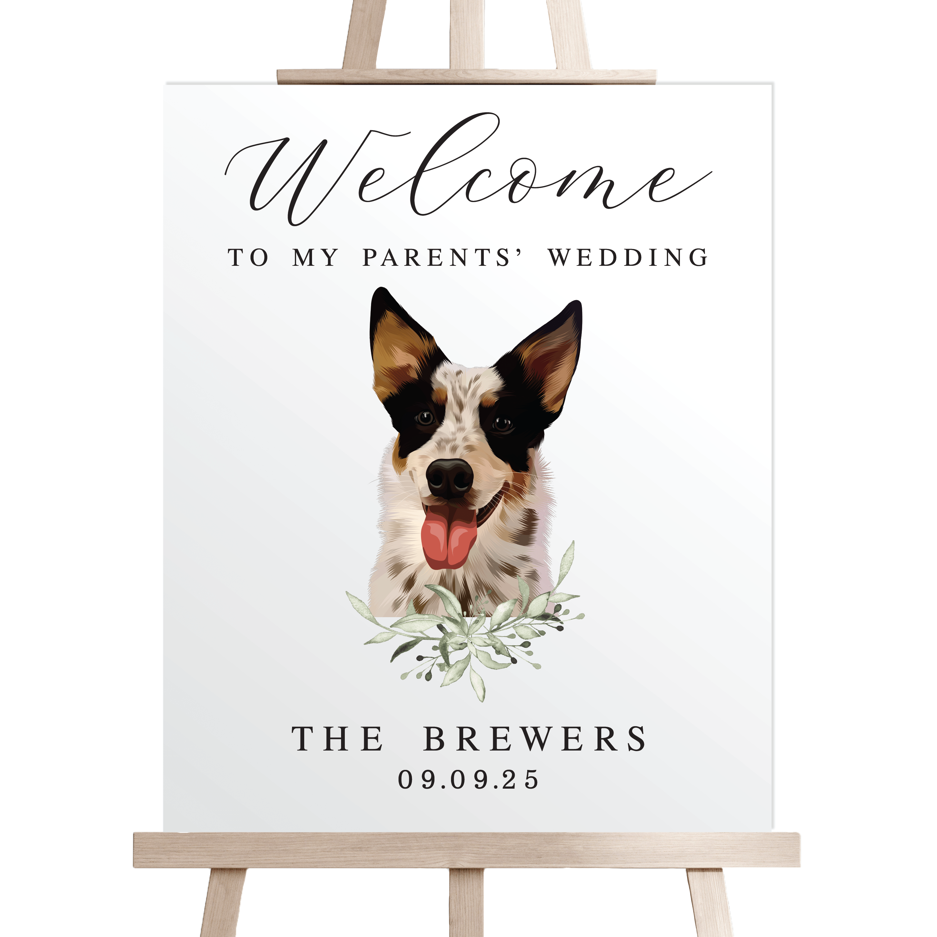 Custom Illustrated Pet Welcome Sign - Portrait - Welcome Sign