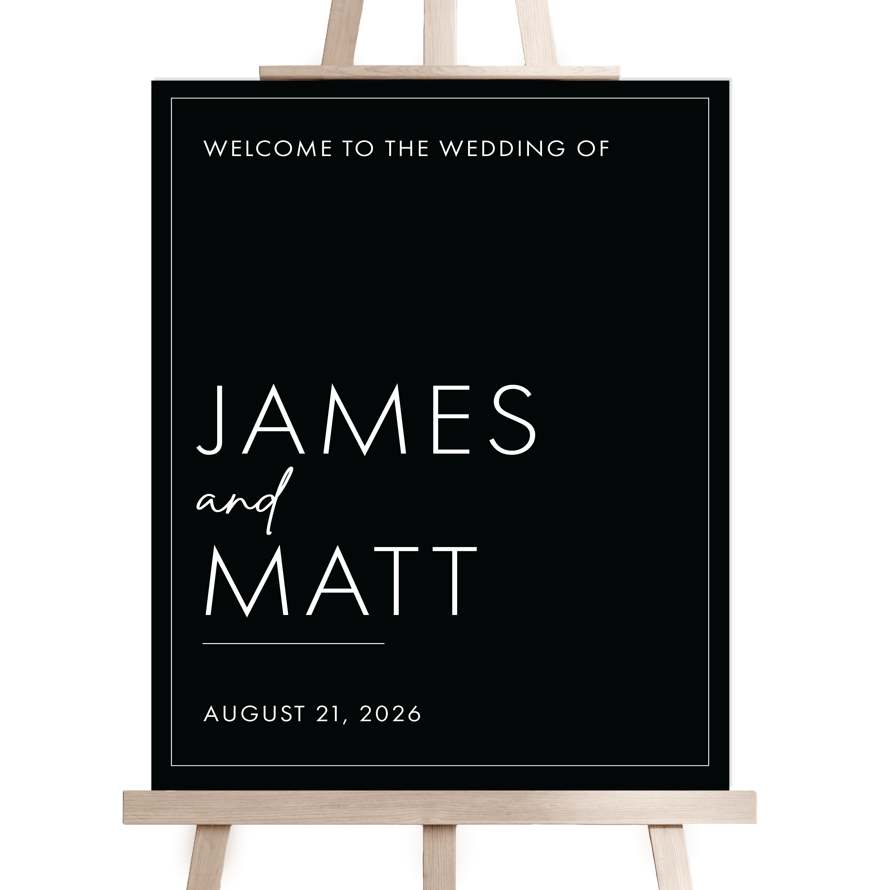 Modern Block LGBTQ Wedding Welcome Sign - Welcome Sign