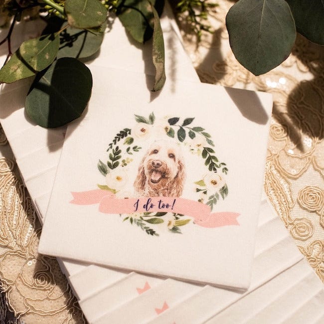 Wedding Wreath Full Color Napkins | Pet Lover - Napkins - Watercolor Pet