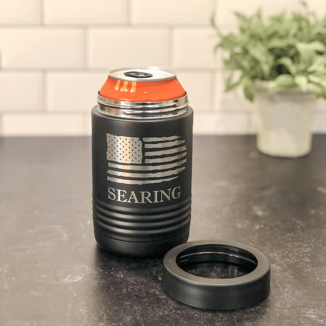 Stainless steel can cooler with lid for Flower Guy wedding role
