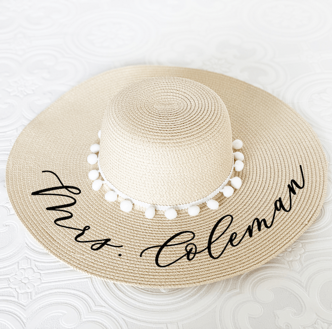 Personalized Beach Hat with Trim