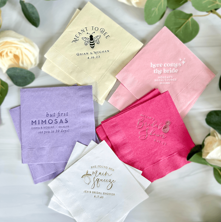 Bridal Shower Napkins - Napkins - Foil Stamped