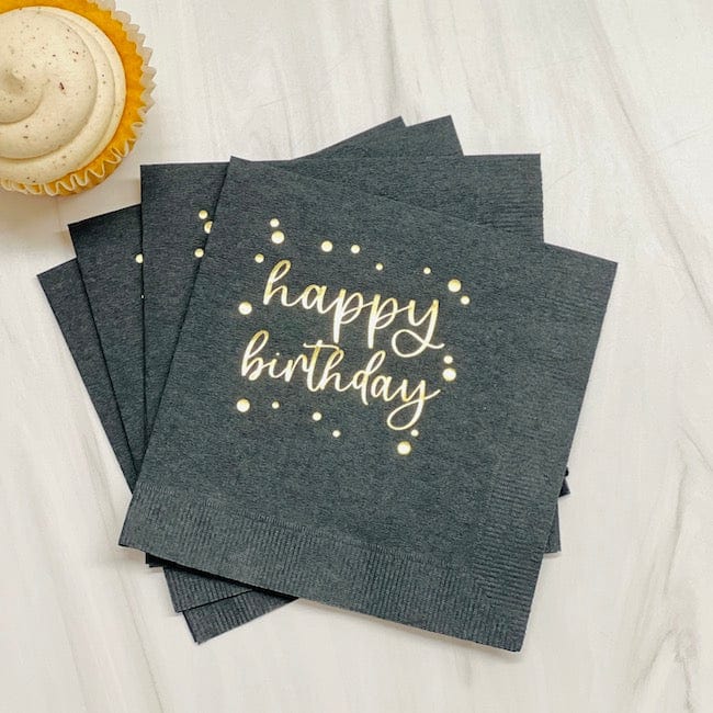 Happy Birthday Plastic Cups and Napkins - Quick Ship