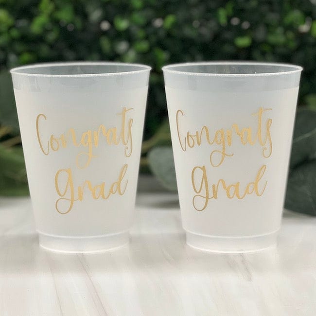Congrats Grad Plastic Cups and Napkins - Quick Ship