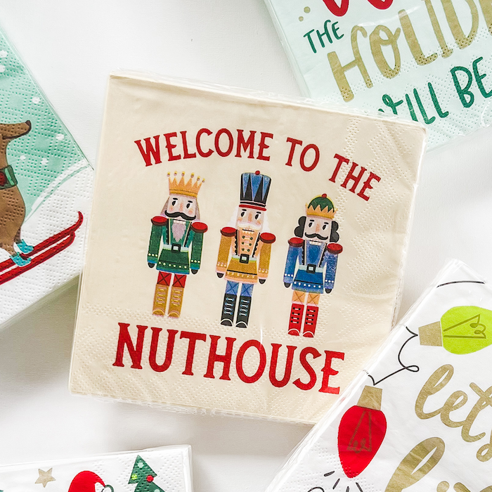 Holiday Cocktail Napkins 20ct |Welcome To The Nuthouse