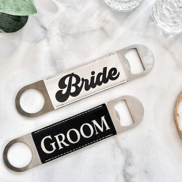 Bride and Groom Leather Bottle Opener - Bottle Opener