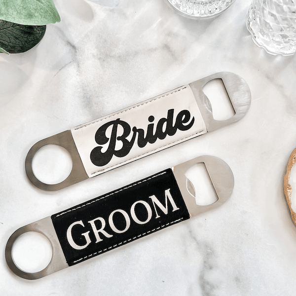 Bride and Groom Leather Bottle Opener - Bottle Opener