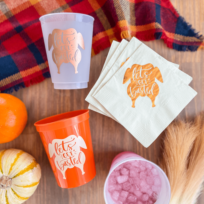 Let's Get Basted Cups and Napkins - Quick Ship