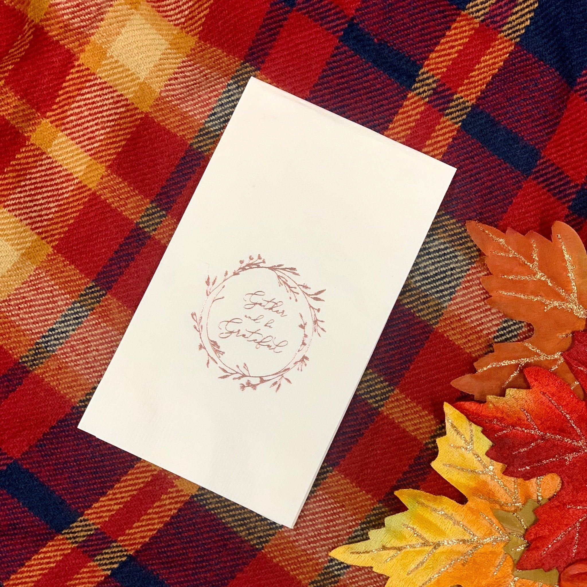 Gather and be Grateful Cups and Napkins - Quick Ship