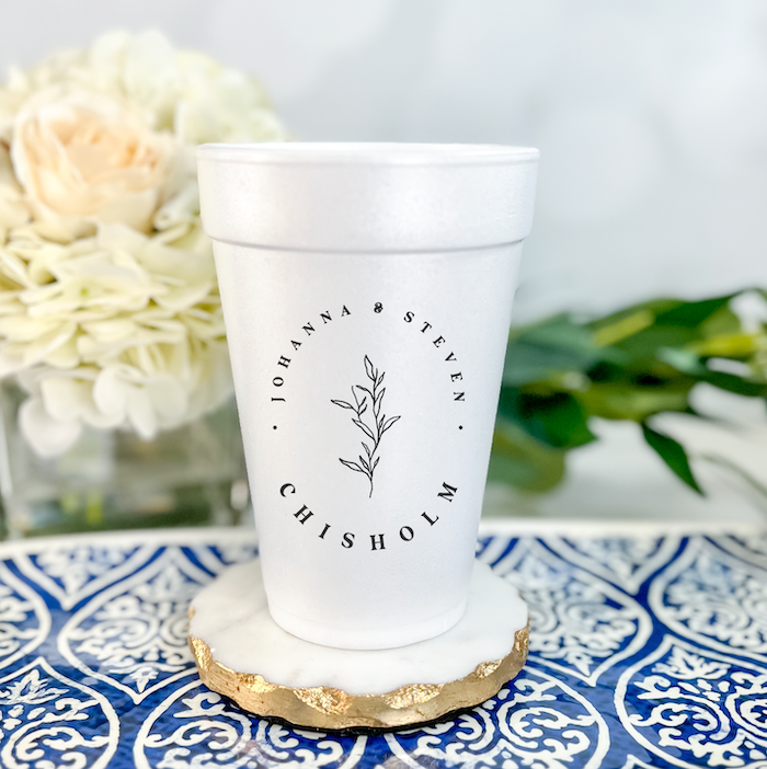 Personalized Wedding Foam Cups