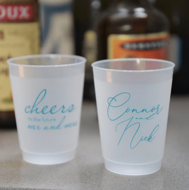 Personalized Wedding Frosted Plastic Cups - Cup - Frosted