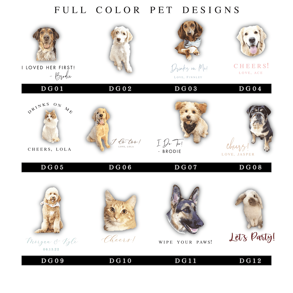 Pet Full Color Wedding Napkins - Napkins - Watercolor Pet