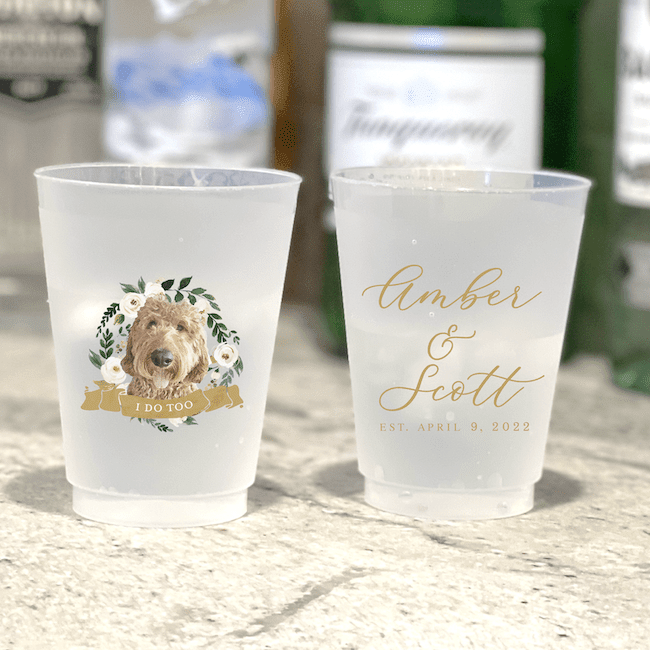 Dog Wedding Full Color Frosted Plastic Cups - Cup - Frosted Full Color - Dog