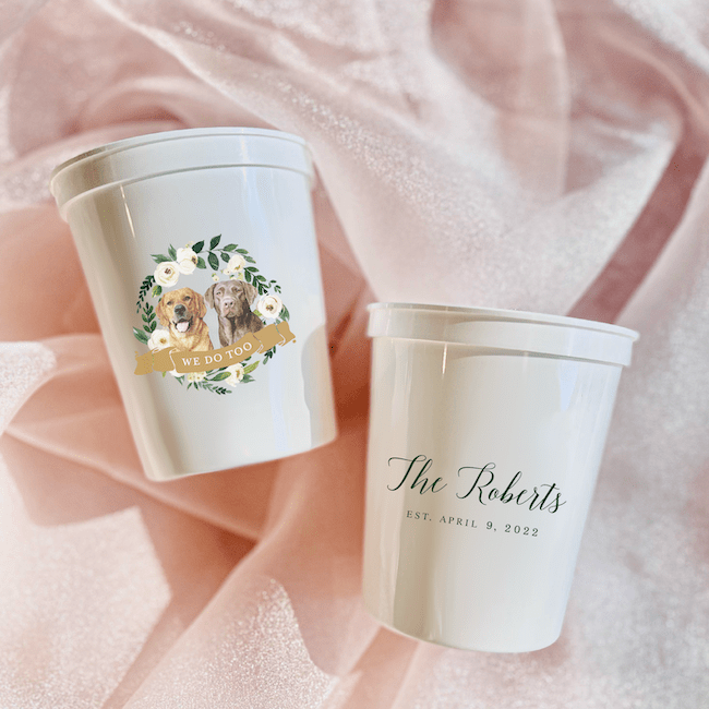 Custom Dog Wedding Stadium Cups - Full Color - Cup - Stadium Full Color Pet