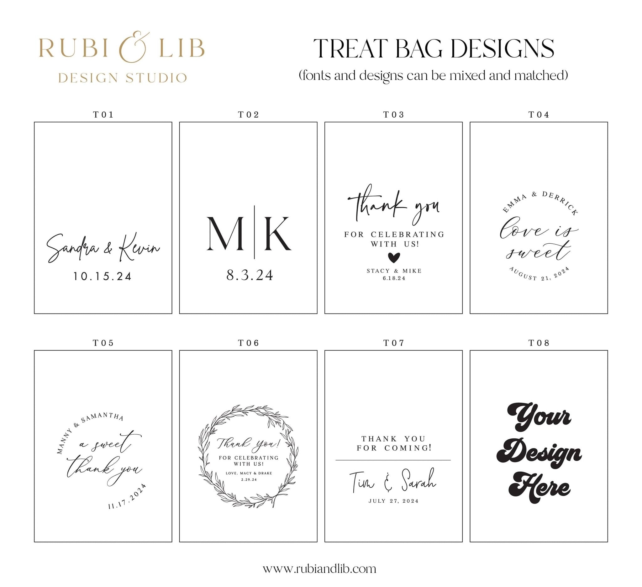 Custom Foil Wedding Treat Bags - Treat Bag - Paper