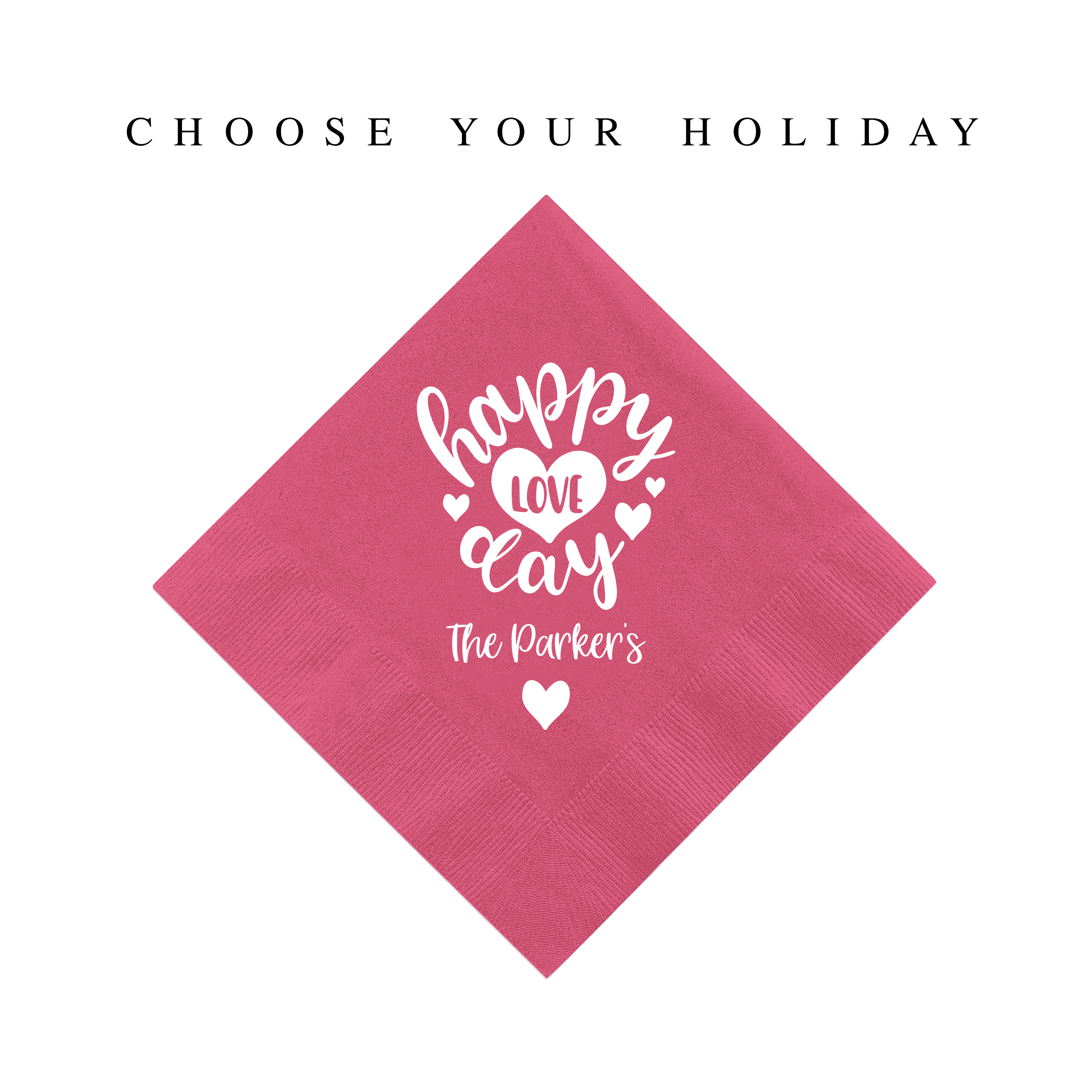 Holiday Personalized Napkins - Napkins - Foil Stamped