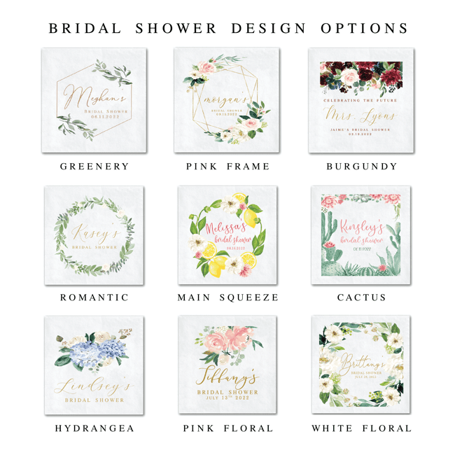 Bridal Shower Full Color Napkins - Napkins - Full Color