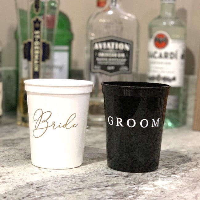 Bride and Groom Stadium Cups - Quick Ship