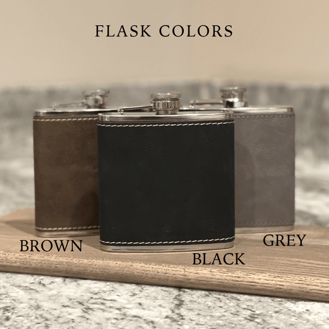 Personalized engraved leatherette flask gift for dad or Father's Day