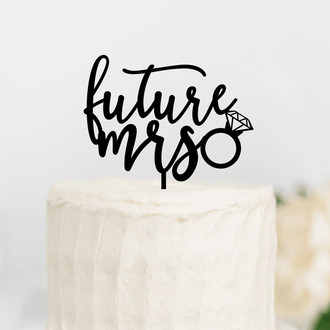 Futuro personalizado Mrs Cake Topper Nombre personalizado Bridal Shower  Hand Lettered Caligrafía Despedida de soltera Compromiso Wedding Cake Topper  Script -  México