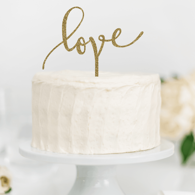 Custom Cake Topper, Wedding Cake Topper, Love Cake Topper, White Cake Topper,  Modern Topper, Script Cake Topper, Simple Cake Topper 